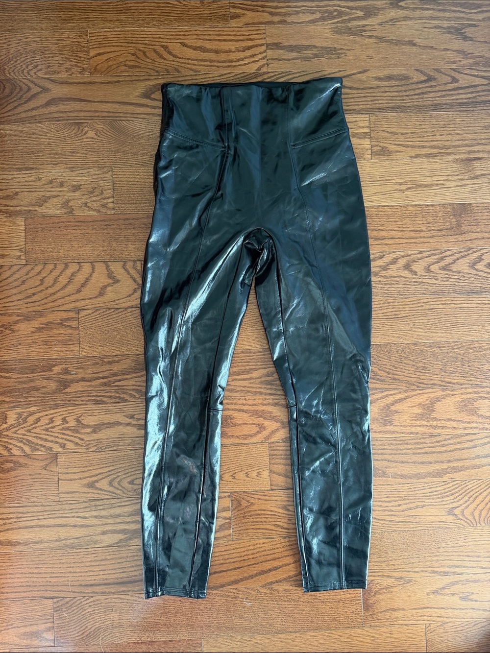 SPANX Shiny Black High-Waist Leggings